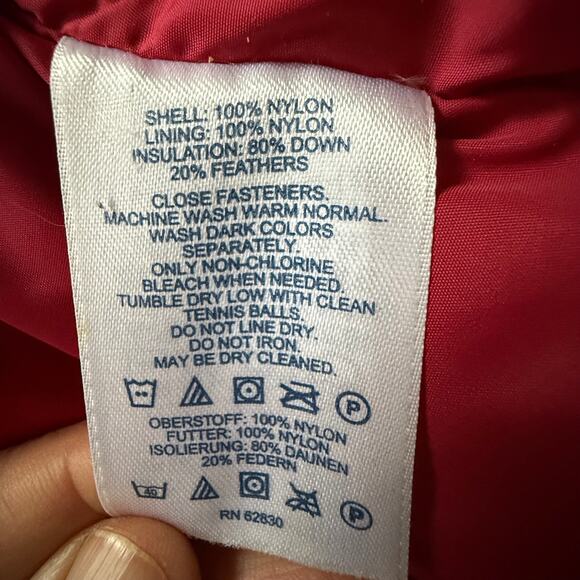 Lands’ End Pink Puffer 80% Down-Filled Ultra Lightweight Snap Front Vest - Picture 6 of 6